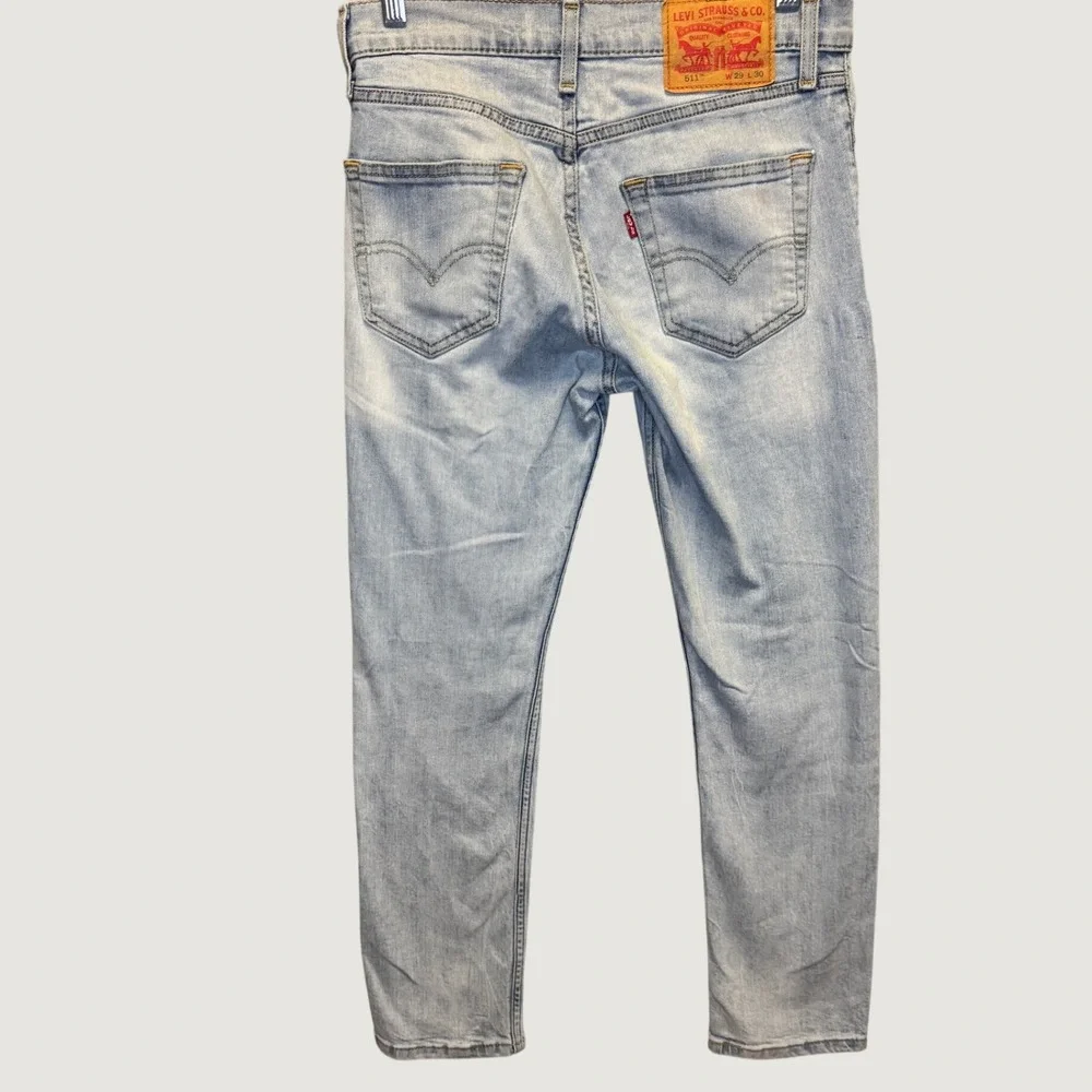 1965 | Levi's 511 Slim Fit Light Wash Stretch Denim Jeans Light Blue Mens 29x30